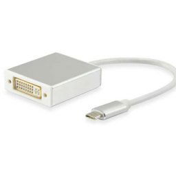 Equip Cable USB Tipo C Macho a DVI-I Hembra 15cm Plata