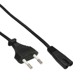 Inline Cable de Alimentación CEE7/16 a C7 Hembra/Macho 3m Negro