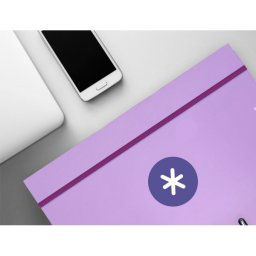 Carpeta con recambio antartik a4 cuadro 5mm forrada 4 anillas 25mm redondas color lavanda