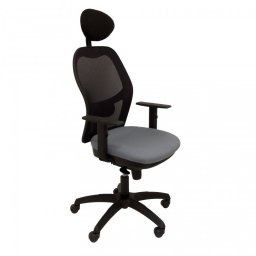 Piqueras y Crespo Jorquera Silla Malla Negra Asiento Bali Gris Medio con Cabecero Fijo
