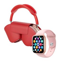 Klack Pack Smartwatch Watch 9 Max + Auriculares Bluetooth Klack Pro Rosa/rojo