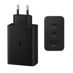 Klack Cargador de 2 Puertos USB-C + 1 Puerto USB-A 65W Negro