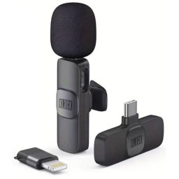 Klack K8 Micrófono Inalámbrico con Reducción de Ruido Compatible con iPhone y USB-C 20m
