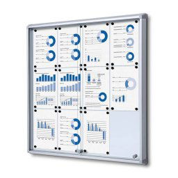Vitrina puertas correderas para 12 DIN A4 fondo magnético