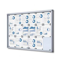 Vitrina puertas correderas para 18 DIN A4 fondo magnético