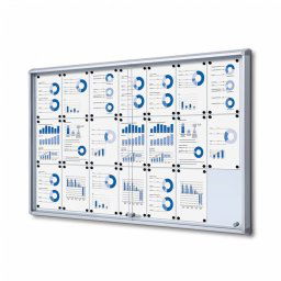 Vitrina puertas correderas para 21 DIN A4 fondo magnético