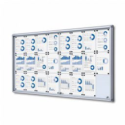 Vitrina puertas correderas para 24 DIN A4 fondo magnético