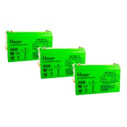 Kit de 3 baterías de plomo UPower 36V 100Ah