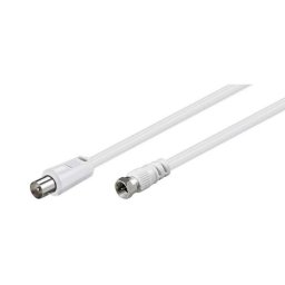 Goobay Cable Coaxial Antena a Conector F Macho/Macho 2.5m Blanco