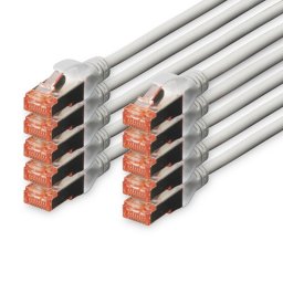 Digitus 10x Cable de Red Cat6 S/FTP S-STP 0.25 m Gris