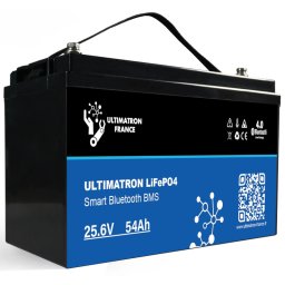 Batería de litio LiFePO4 Ultimatron 25.6V 54 Ah bluetooth y Smart BMS