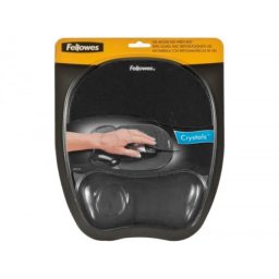 Alfombrilla para raton fellowes negra con reposamuñeca de gel