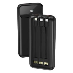 Power Bank Cool 10.000 mAh Carga Rápida 22.5W 3 Cables Negro