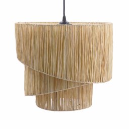 Lampara Colgante en Rafia Natural Serie Midway