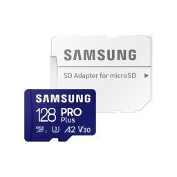 Samsung PRO Plus MicroSDXC 128GB UHS-I U3 A2 V30 Clase 10 con Adaptador SD