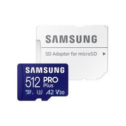 Samsung PRO Plus MicroSDXC 512GB UHS-I U3 A2 V30 Clase 10 con Adaptador SD