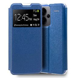 Cool Funda Flip Cover Tipo Libro Liso Azul para Xiaomi Redmi Note 13 Pro Plus 5G