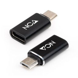 Nanocable Adaptador Micro USB a USB-C Negro