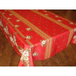 Mantel Antimanchas de Poliéster - Modelo NAVIDAD F05 - Rojo