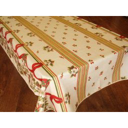 Mantel Antimanchas de Poliéster - Modelo NAVIDAD F05 - Crema