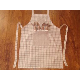 Delantal Algodón - Modelo CONEJO CUADROS - Beige