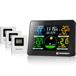 Bresser Thermo Hygro Quadro NLX Estación Meteorológica 3 Sensores Exteriores
