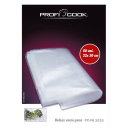 Proficook - Bolsas para Envasado al Vacío de 28cm x 40cm, 50 unidades, Aptas Microondas, Cocina al Vacío y para Cocinar a Baja Tempertatura