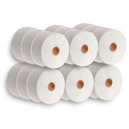 Papel higienico dahi jumbo 2 capas celulosa blanca 140 mt mandril 45 mm paquete de 18 rollos