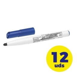 Caja De Rotuladores De Punta Redonda Para Pizarra Bic Velleda 9581701/ 2mm/ 12 Unidades/ Azules