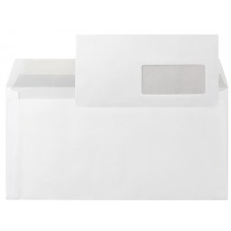 Sobre liderpapel n.3 blanco din americano ventana derecha 110x220mm tira de silicona system open caja de 500 unidad