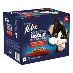 Felix Fantastic 24 x 85 g - 24 x 85 g - Pollo, cordero, vacuno, conejo