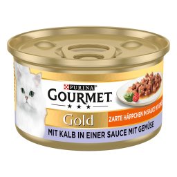 Gourmet Gold Bocaditos en Salsa 24 x 85 g - Vacuno y verdura