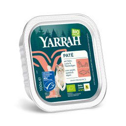 Yarrah Bio Paté 6 x 100 g en tarrinas - Salmón con algas marinas ecológicas