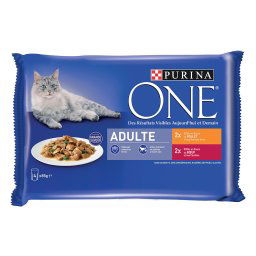 PURINA ONE Adult - 12 x 85 g - Con pollo y vacuno