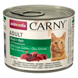 animonda Carny Adult 6 x 200 g - Vacuno y corzo con arándanos rojos