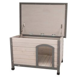 Caseta de madera Trixie Natura de techo plano - S-M: gris 85 x 60 x 58 cm (L x An x Al)