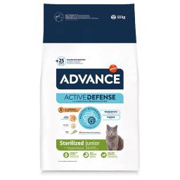 Pack ahorro Advance pienso para gatos 2 x 10 / 15 kg - Sterilized Junior 24 con pollo - 2 x 10 kg