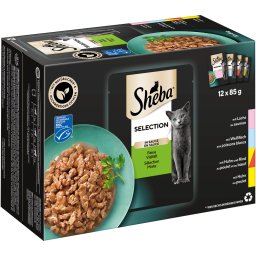 Sheba 12 x 85 g en sobres Multirreceta - Selección de pescados y carnes en salsa