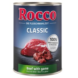 Oferta de prueba: Rocco comida húmeda 1 x 400 g - Vacuno con caza (Rocco Classic)