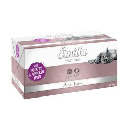 Smilla Fine Menu comida húmeda para gatos - 8 x 100 g - Ave e hígado de pollo