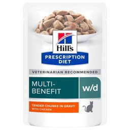 Hill's Prescription Diet w/d con pollo sobres para gatos - Pack % - 48 x 85 g
