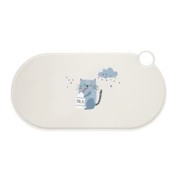Alfombrilla para comederos TIAKI Silikon Milky Kitty - 50 x 25 cm (L x An)