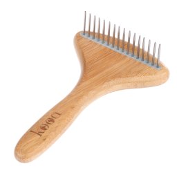 kooa rastrillo de bambú con cerdas rotativas para perros - 17,5 x 10 cm (L x An)