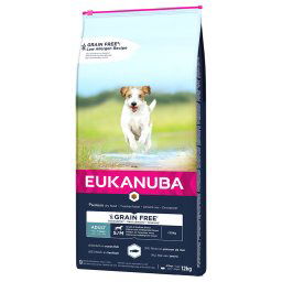 Eukanuba Grain Free Adult Small / Medium Breed con pescado de mar - Pack % - 2 x 12 kg