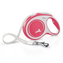 Correa extensible flexi New Comfort roja con cinta de 8 m - L: hasta 50 kg