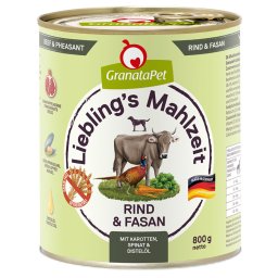 GranataPet Liebling's Mahlzeit 6 x 800 g - Vacuno y faisán