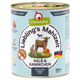 GranataPet Liebling's Mahlzeit 6 x 800 g - Ternera y conejo