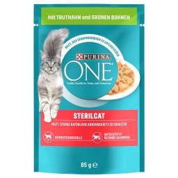PURINA ONE Sterilcat comida húmeda en sobres - Pack % - 52 x 85 g - Con pavo y judías verdes