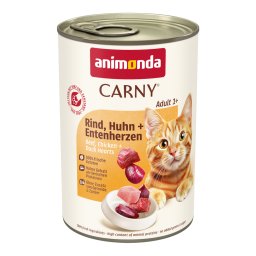 animonda Carny Adult 12 x 400 g - Pack ahorro - Vacuno, pollo y corazón de pato