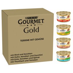 Purina Gourmet Gold 96 x 85 g - Jumbopack - Terrine - Pack mixto con verduras